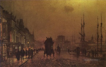  TK Pintura - Escenas de la ciudad de los muelles de Glasgow John Atkinson Grimshaw